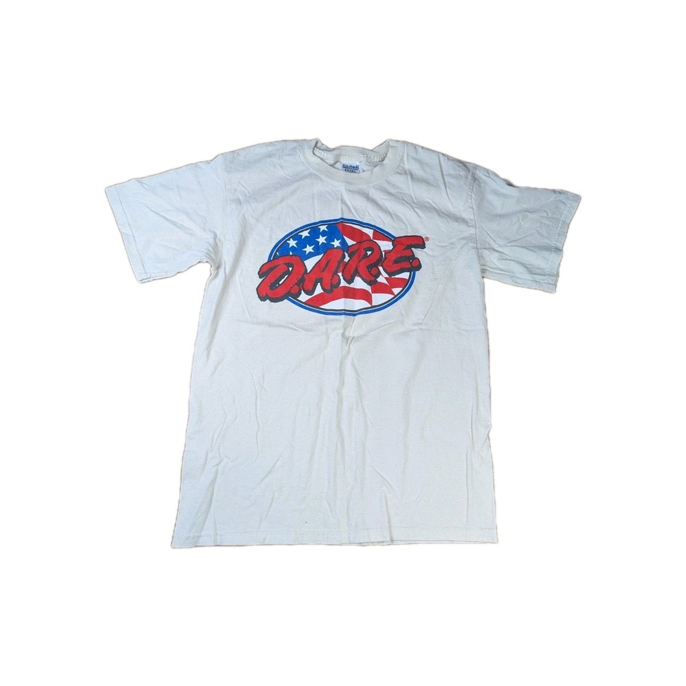 Vintage Y2K DARE Resist Drugs Violence Faded Distressed Shirt Medium D.A.R.E.